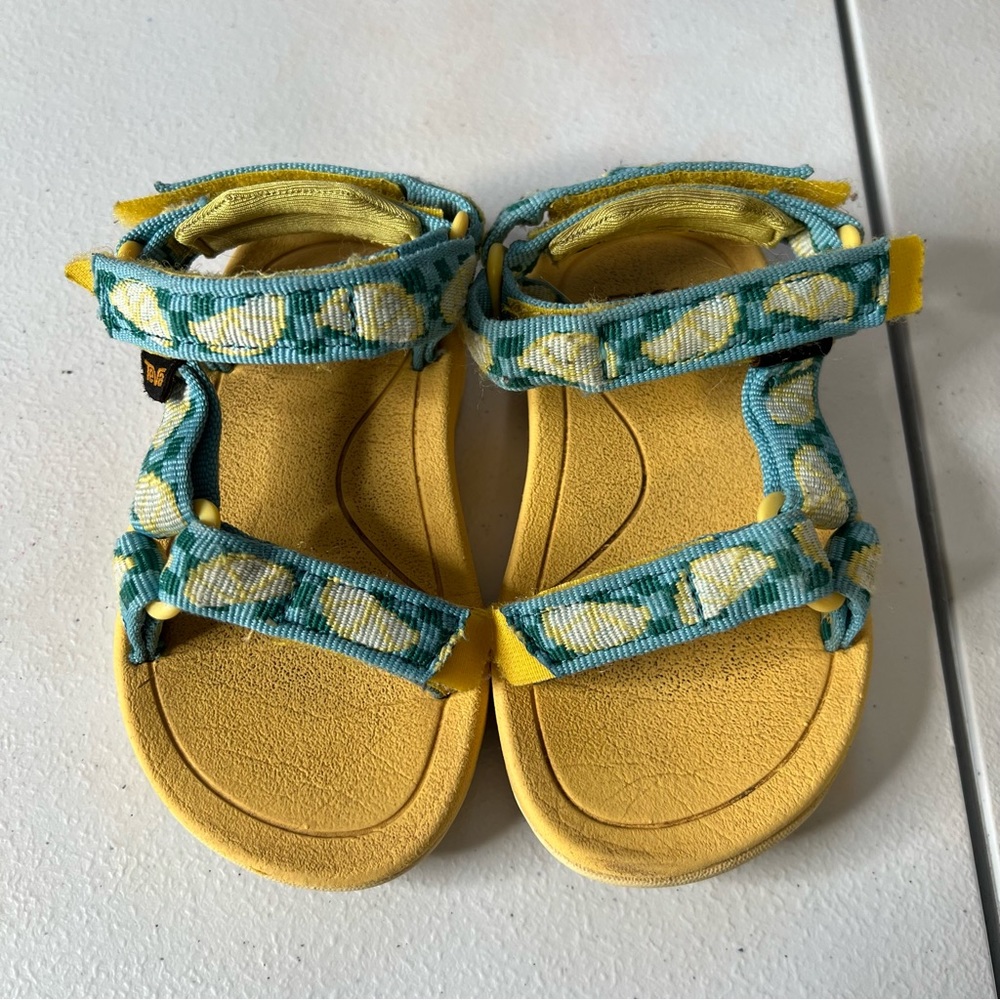 Teva Kids Yellow and Teal Floral Strap Sandals